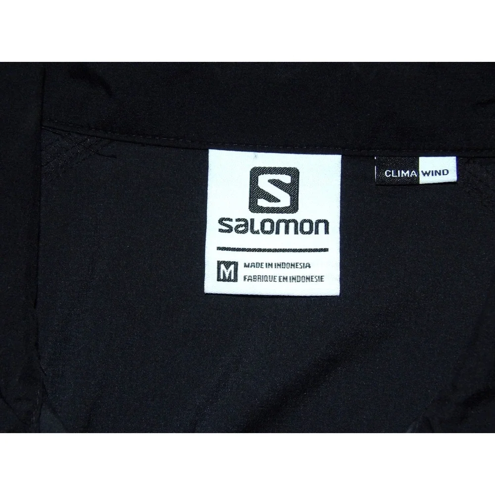 SALOMON‎ Clima WIND 100% Nylon Black Zip-Up Windbreaker Vest Jacket Men's Medium